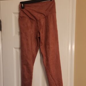 Women's Suede-Look Leggings in Dark RPSrown